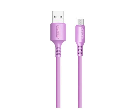 Дата кабель USB 2.0 AM to Micro 5P 1.0m soft silicone violet ColorWay (CW-CBUM044-PU)