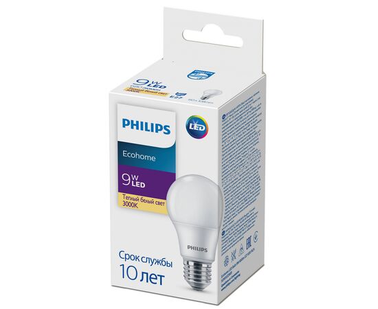 Лампочка Philips Ecohome LED Bulb 9W 680lm E27 830 RCA (929002298917), изображение 2 Лампочка Philips Ecohome LED Bulb 9W 680lm E27 830 RCA (929002298917), изображение 2