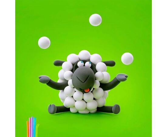 Набір для творчості Lipaka пластилина самозатверд. Корівка, песик, вівця (60024-UA01), зображення 4