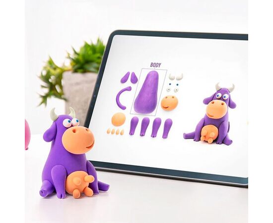 Набір для творчості Lipaka пластилина самозатверд. Корівка, песик, вівця (60024-UA01), зображення 5