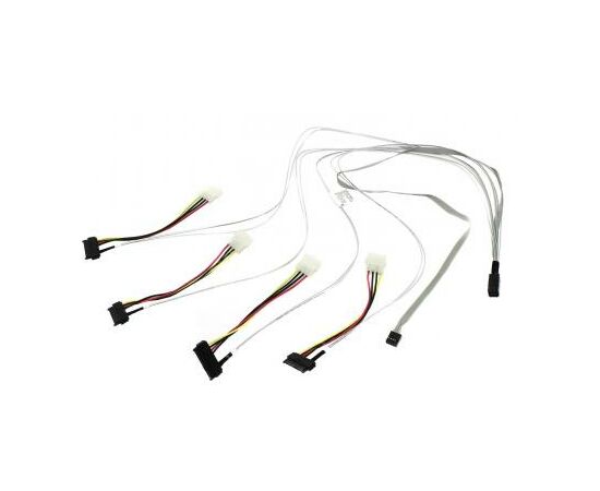 Кабель для передачи данных Adaptec MiniSAS HD (SFF-8643) to 4xSATA/SAS(SFF-8482) 0.8m (ACK-I-HDmSAS-4SAS-SB-0.8M/2280100-R)