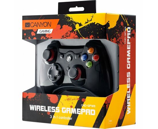 Геймпад Canyon CND-GPW6 Wireless PC/PS3/AndroidBlack (CND-GPW6), изображение 4 Геймпад Canyon CND-GPW6 Wireless PC/PS3/AndroidBlack (CND-GPW6), изображение 4