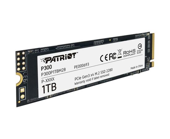 Накопитель SSD M.2 2280 1TB Patriot (P300P1TBM28), изображение 2 Накопитель SSD M.2 2280 1TB Patriot (P300P1TBM28), изображение 2