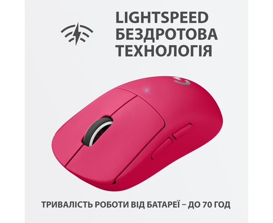 Мишка Logitech G Pro X Superlight Wireless Magenta (910-005956), зображення 4 Мишка Logitech G Pro X Superlight Wireless Magenta (910-005956), зображення 4