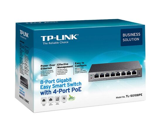 Коммутатор сетевой TP-Link TL-SG108PE, изображение 5 Коммутатор сетевой TP-Link TL-SG108PE, изображение 5