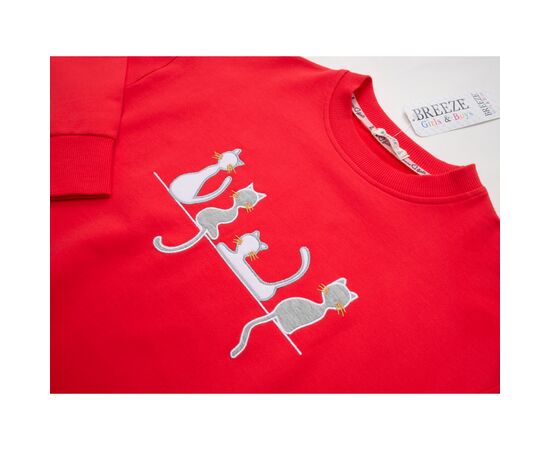Кофта Breeze с котиками (13854-152G-coral), изображение 3 Кофта Breeze с котиками (13854-152G-coral), изображение 3