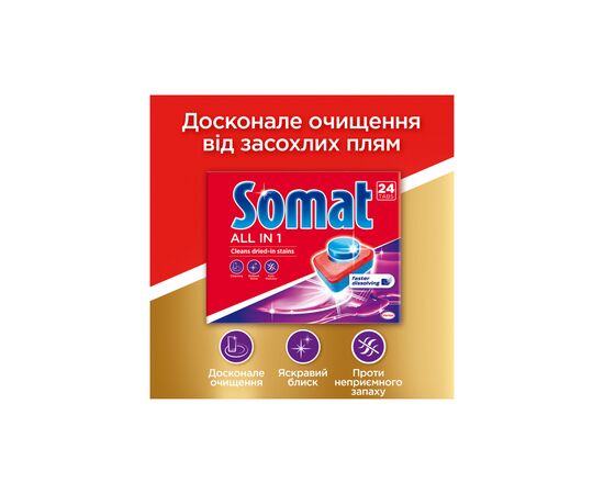 Таблетки для посудомоечных машин Somat All in 1 90 шт. (9000101534993), изображение 3 Таблетки для посудомоечных машин Somat All in 1 90 шт. (9000101534993), изображение 3