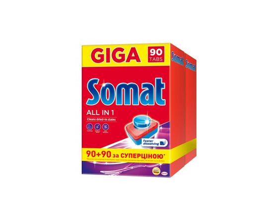 Таблетки для посудомоечных машин Somat All in 1 90+90 шт. (9000101536232)