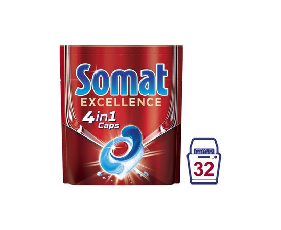 Таблетки для посудомийних машин Somat Excellence 32 шт. (9000101518924), зображення 3 Таблетки для посудомийних машин Somat Excellence 32 шт. (9000101518924), зображення 3
