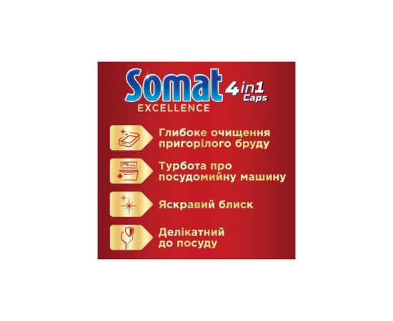 Таблетки для посудомийних машин Somat Excellence 32 шт. (9000101518924), зображення 4 Таблетки для посудомийних машин Somat Excellence 32 шт. (9000101518924), зображення 4