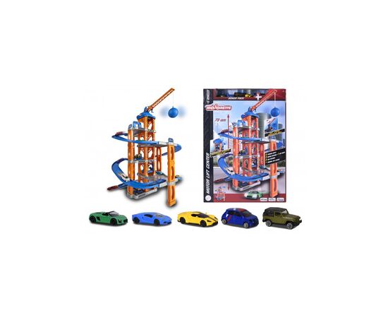 Игровой набор Majorette Авто центр 5 уровней 5 машин моторизованный лифт (2059987), изображение 2