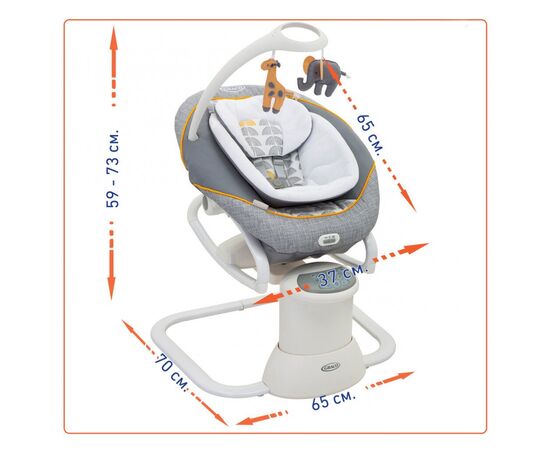 Кресло-качалка Graco ALL WAYS SOOTHER, Horizon, цвет серый (1AP999HRZEU), изображение 5