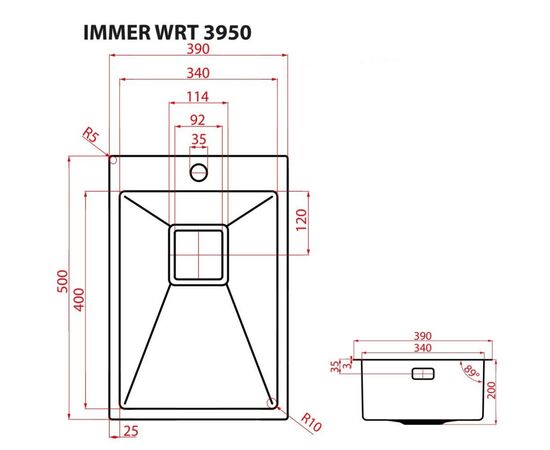 Мойка кухонная Weilor IMMER WRT 3950, изображение 7 Мойка кухонная Weilor IMMER WRT 3950, изображение 7