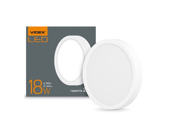 Світильник Videx LED круглий накладний 18W 5000K (VL-DLRS-185), зображення 3 Світильник Videx LED круглий накладний 18W 5000K (VL-DLRS-185), зображення 3