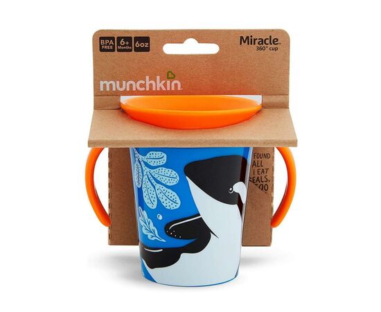 Поїльник-непроливайка Munchkin Miracle 360 Trainer cup Косатка 177 мл (051775), зображення 6 Поїльник-непроливайка Munchkin Miracle 360 Trainer cup Косатка 177 мл (051775), зображення 6