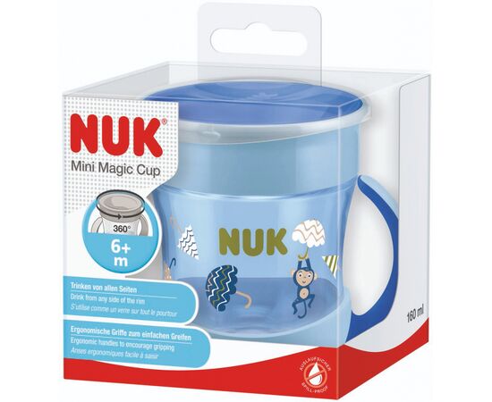 Поильник-непроливайка Nuk Evolution Mini Magic 160 мл Синий (3952385), изображение 2