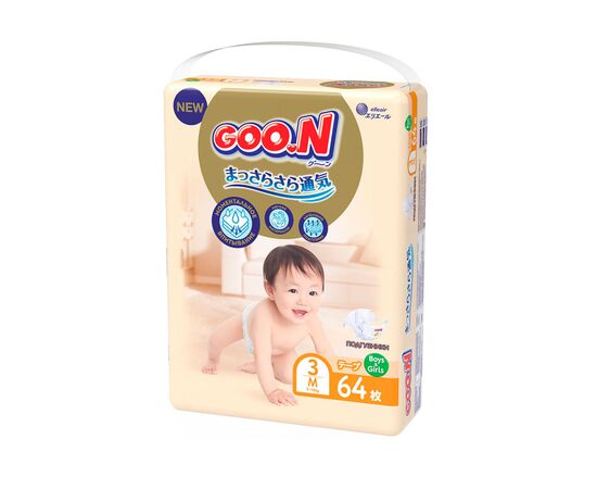 Подгузник GOO.N Premium Soft 7-12 кг размер М на липучках 64 шт (863224), изображение 2 Подгузник GOO.N Premium Soft 7-12 кг размер М на липучках 64 шт (863224), изображение 2