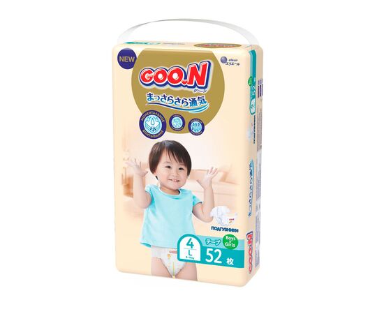 Подгузник GOO.N Premium Soft 9-14 кг размер L на липучках 52 шт (863225), изображение 2 Подгузник GOO.N Premium Soft 9-14 кг размер L на липучках 52 шт (863225), изображение 2