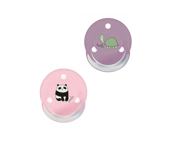 Пустышка Baby-Nova Turtle&Panda Uni 0-24 мес. розовая/сиреневая, 2 шт. (3962097)