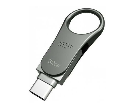USB флеш накопитель Silicon Power 32GB Mobile C80 Silver USB 3.2 (SP032GBUC3C80V1S), изображение 2 USB флеш накопитель Silicon Power 32GB Mobile C80 Silver USB 3.2 (SP032GBUC3C80V1S), изображение 2