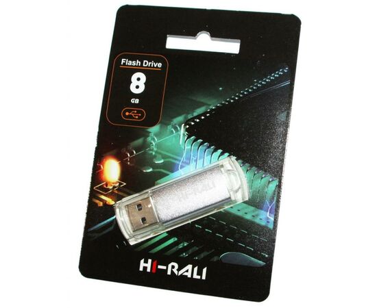 USB флеш накопитель Hi-Rali 8GB Rocket Series Silver USB 2.0 (HI-8GBVCSL)