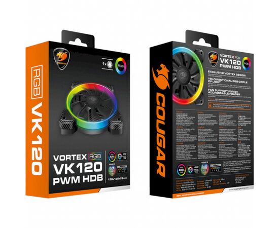 Кулер для корпуса Cougar VK 120 ARGB, изображение 7 Кулер для корпуса Cougar VK 120 ARGB, изображение 7