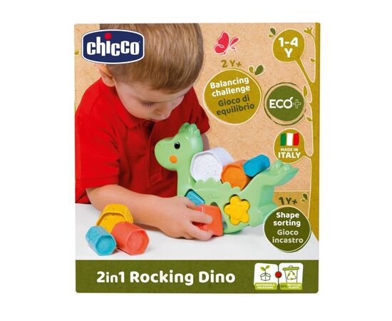 Развивающая игрушка Chicco сортер 2 в 1 Eco+ Балансирующий динозавр (10499.10), изображение 4 Развивающая игрушка Chicco сортер 2 в 1 Eco+ Балансирующий динозавр (10499.10), изображение 4
