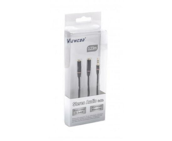 Кабель мультимедийный Jack 3.5mm male to 2XJack 3.5mm female 0.23m Viewcon (VA 116), изображение 2 Кабель мультимедийный Jack 3.5mm male to 2XJack 3.5mm female 0.23m Viewcon (VA 116), изображение 2