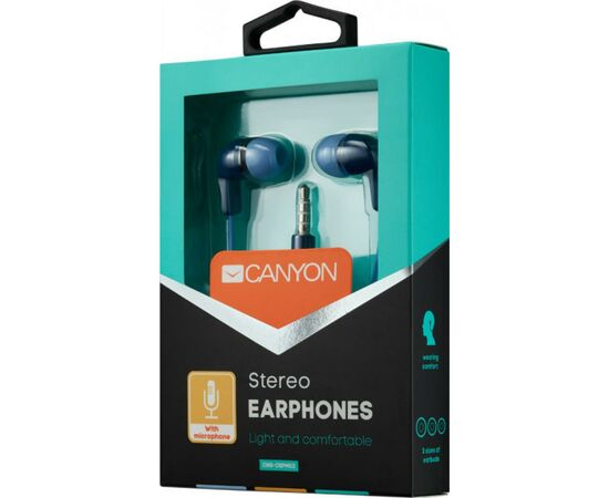 Навушники Canyon Blue (CNS-CEPM02BL), зображення 3 Навушники Canyon Blue (CNS-CEPM02BL), зображення 3