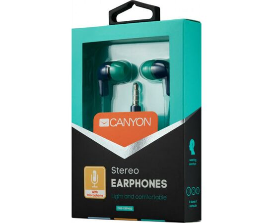 Наушники Canyon Blue-Green (CNS-CEPM02GBL), изображение 3 Наушники Canyon Blue-Green (CNS-CEPM02GBL), изображение 3