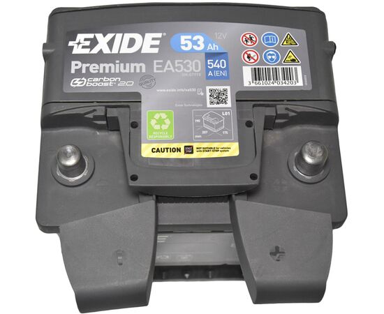 Аккумулятор автомобильный EXIDE PREMIUM 53A (EA530), изображение 2 Аккумулятор автомобильный EXIDE PREMIUM 53A (EA530), изображение 2