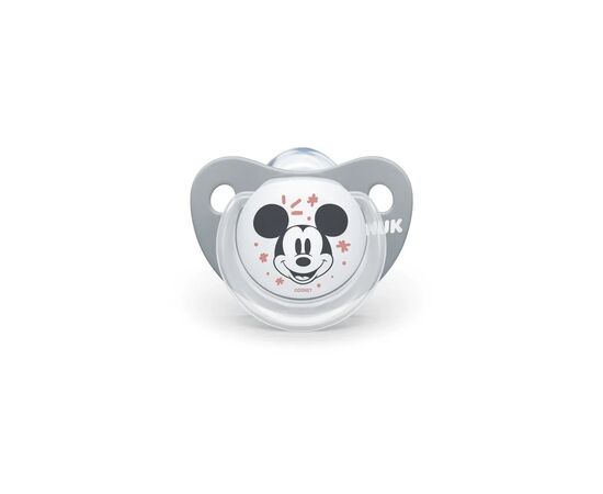 Пустышка Nuk Trendline Disney Mickey 0-6 мес., серая с белым (3954013)