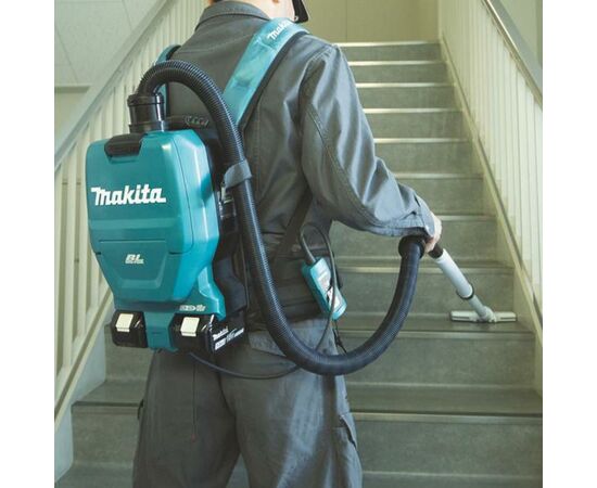 Пылесос строительный Makita аккумуляторный ранцевого типа LXT, 18В + 18В, без АКБ и ЗУ (DVC260Z), изображение 2 Пылесос строительный Makita аккумуляторный ранцевого типа LXT, 18В + 18В, без АКБ и ЗУ (DVC260Z), изображение 2