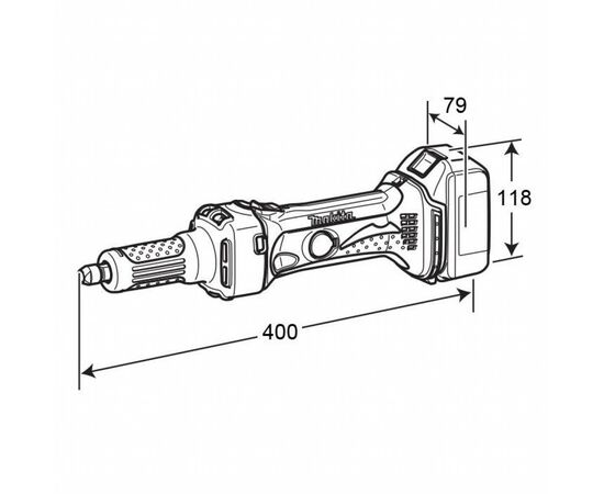 Шліфувальна машина Makita LXT, 3Аг х 2шт, DC18RС, кейс, 38мм (DGD800RFE), зображення 5