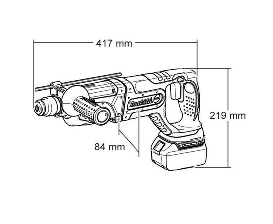 Перфоратор Makita SDS-PLUS LXT, 3Аг х 2шт, Makpac, 1,9Дж, 24мм (DHR241RFJ), изображение 5 Перфоратор Makita SDS-PLUS LXT, 3Аг х 2шт, Makpac, 1,9Дж, 24мм (DHR241RFJ), изображение 5