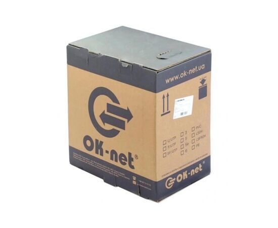 Кабель мережевий OK-Net U/UTP-cat.5, 2*2*0.50, зовнішній, +трос, 500м (КППт-ВП (100) 2х2х0,50 / 500)