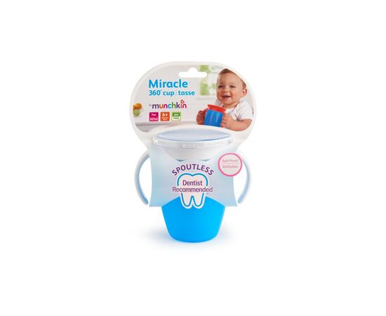 Поильник-непроливайка Munchkin Miracle® 360° с крышкой, 207 мл голубая (051854), изображение 3 Поильник-непроливайка Munchkin Miracle® 360° с крышкой, 207 мл голубая (051854), изображение 3