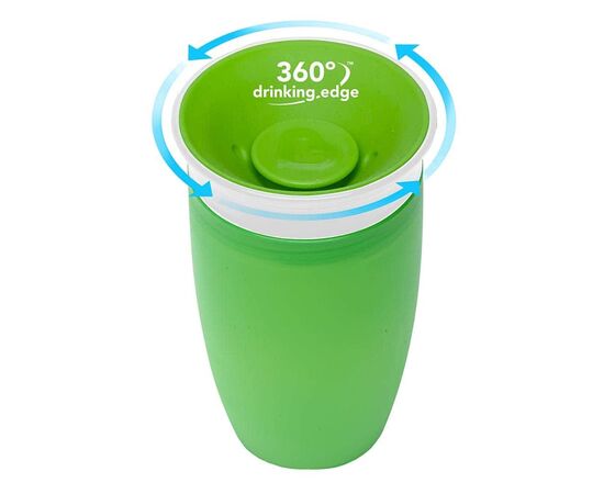 Поильник-непроливайка Munchkin Miracle® 360° с крышкой, 296 мл зеленая (051860), изображение 3