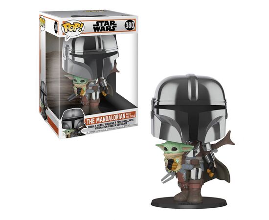 Фигурка для геймеров Funko Pop Мандалорец в хроме с малышом 25 см (49931), изображение 2 Фигурка для геймеров Funko Pop Мандалорец в хроме с малышом 25 см (49931), изображение 2