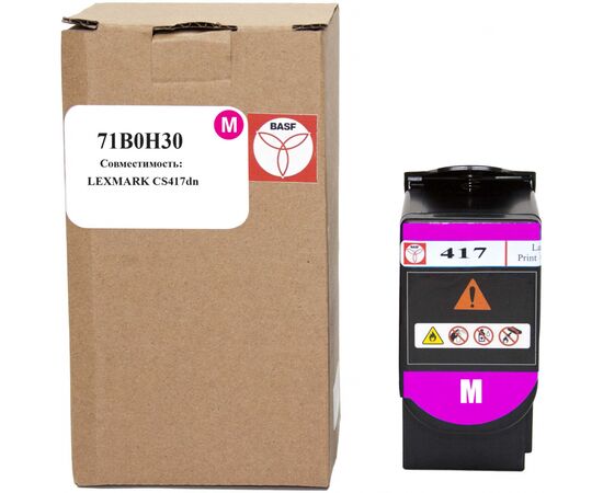 Тонер-картридж BASF Lexmark CS417dn 71B0H30 Magenta (BASF-KT-71B0H30)