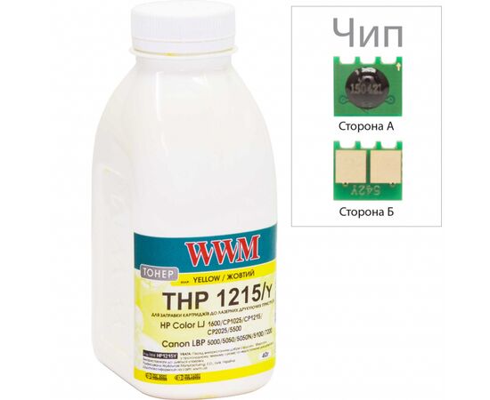 Тонер HP CLJ CP1025 35г Yellow +chip WWM (TC1025Y)