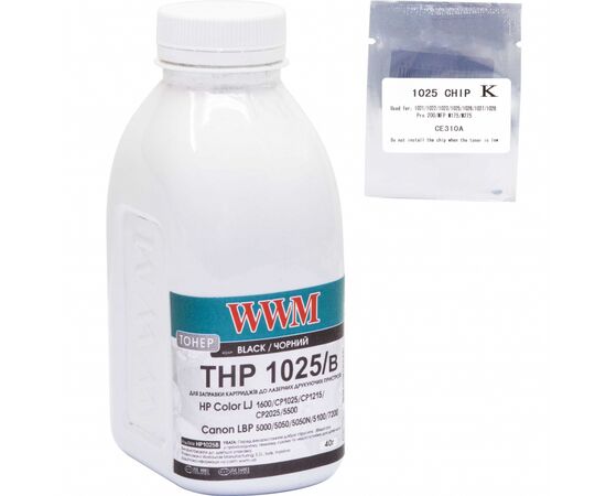 Тонер HP CLJ CP1025 40г Black +chip WWM (TC1025B)