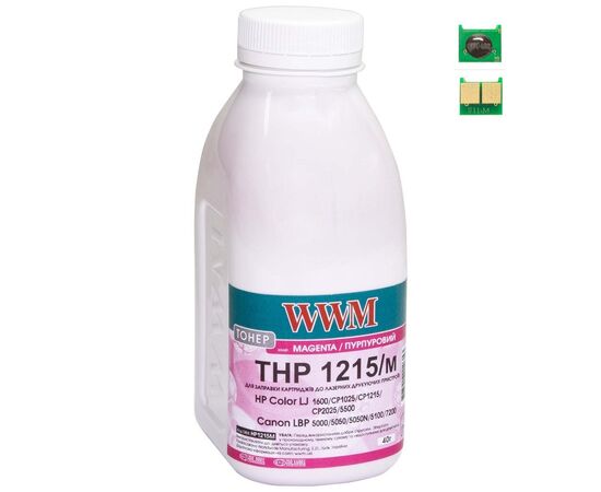 Тонер HP CLJ CP1215/CP1515/CM1312 40г Magenta +chip WWM (TC1215M)