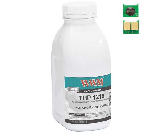 Тонер HP CLJ CP1215/CP1515/CM1312 55г Black +chip WWM (TC1215B)