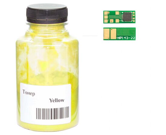 Тонер HP LJ Pro M252, Canon 045, 45г Yellow +chip WWM (045-CF402A-201Y)