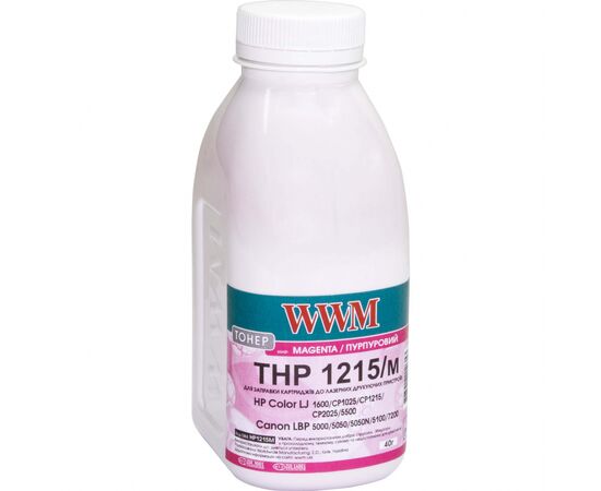 Тонер HP CLJ CP1215/CP1515/CM1312 , 40г Magenta WWM (HP1215M)