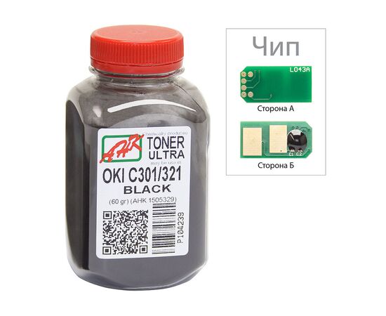 Тонер OKI C301/321, 60г Black+chip AHK (1505325)