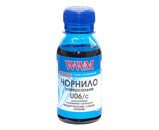 Чорнило WWM Canon/HP/Lexmark 100г Cyan (U06/C-2)