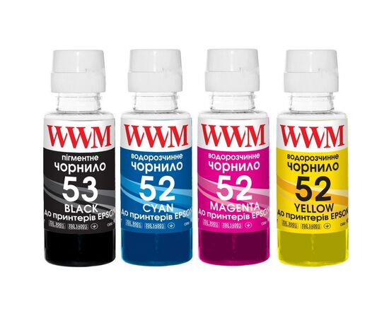 Чорнило WWM HP GT52/53, 4х100г (B/C/M/Y) для Ink Tank 115/315/319 (GT53SET)