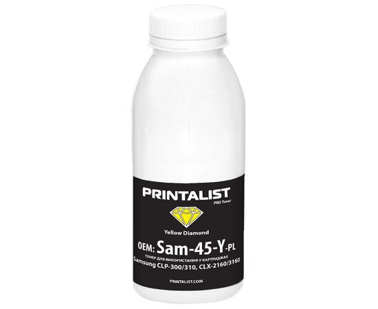 Тонер SamsungCLP-300/310,CLX-2160/3160 45г Yellow Printalist (Sam-45-Y-PL)